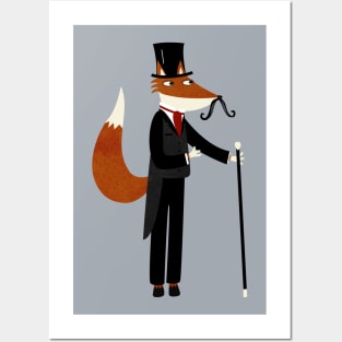 Gentleman Fox takes a Stroll Posters and Art